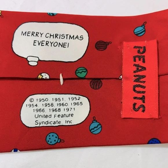VINTAGE Peanuts Festive Holiday Pattern Tie UNISEX